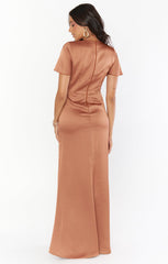 Rome Twist Gown ~ Copper Luxe Satin