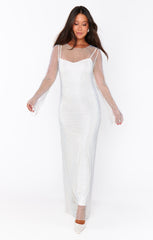 Iconic Maxi Dress ~ White Glitz
