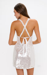 Anderson Mini Dress ~ Ivory Shimmery Sequins