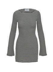 Bryanna Long Sleeve Mini Dress Black / White