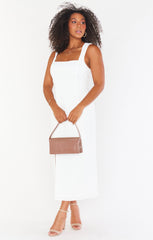 Eden Midi Dress ~ White Stretch