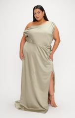 Jodie Dress ~ Moss Green Luxe Satin