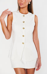Leighton Vest Top ~ White Linen