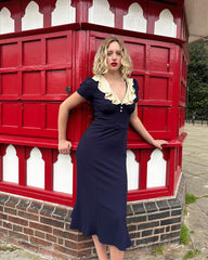 1930s Blondell Dress - Navy