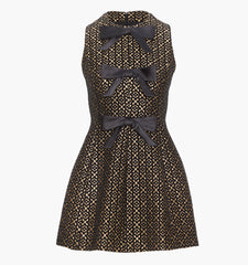 The Blythe Bow Dress - Metallic Brocade
