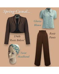 1940s Rosie Bolero - Brown