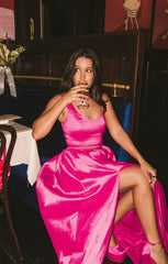 Vivianna Maxi Skirt ~ Dragonfruit Taffeta