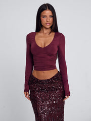 Camhilla Top Burgundy