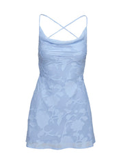 Celena Mini Dress Light Blue Burnout Petite