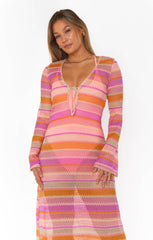 Vacay Coverup ~ Melon Mixed Crochet