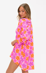 Johns Button Down Shirt ~ Pink Daisy