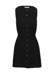 Dollie Linen Mini Dress Black Petite