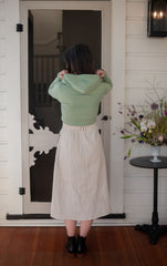 Cropped Hoodie In Mint Green