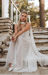 Dalia Maxi Dress ~ Ivory Luxe Satin