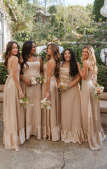 Clarissa Corset Dress ~ Champagne Luxe Satin
