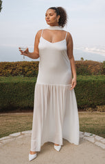 Dalia Maxi Dress ~ Ivory Luxe Satin
