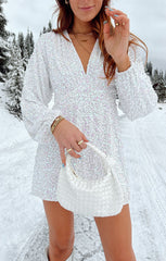 Kidman Mini Dress ~ White Sprinkle Sequins