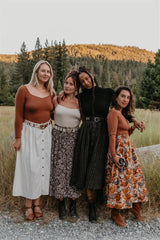 Trices Skirt in Brown Floral
