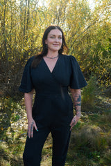 Artemis Fluttersuit in Black Linen