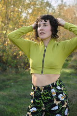 Cropped Hoodie In Starfruit Yellow