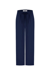 Gemma Straight Leg Tie Waist Pants Navy