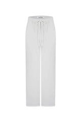 Gemma Straight Leg Tie Waist Pants White