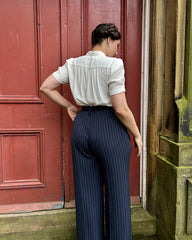 1930s Marlene Trousers - pinstripe twill