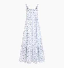 The Anjuli Nap Dress - Blue Vine Stripe