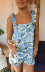 Makeup Tank ~ Cottage Floral Blue