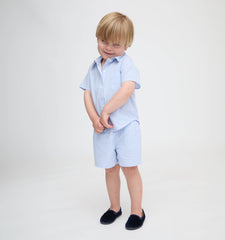 The Baby Leo Shorts - Blue/White Stripe