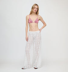 The Kaya Pool Pant - White Broderie