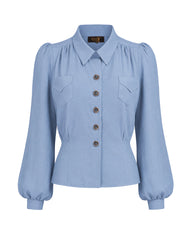 1940s Sweetheart Blouse - Lilac
