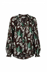 Lissy Floral Long Sleeve Top Brown