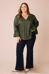 Lola Long Sleeve Top Olive