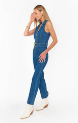 Jacksonville Cropped Jumpsuit ~ Lunar Blue