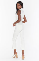 Jacksonville Cropped Jumpsuit ~ Pearly White