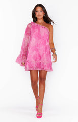 Wonder Mini Dress ~ Pink Fizz Glimmer