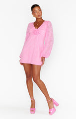Rosetta Mini Dress ~ Pink Lovely Lace