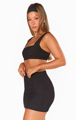 Mary Mini Skirt ~ Black Scrunch