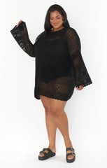 Paula Pullover ~ Black Crochet