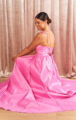 Juliet Maxi Dress ~ Pink Taffeta