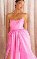 Juliet Maxi Dress ~ Pink Taffeta