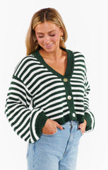 Good Karma Cardi ~ Forest Green Knit