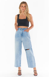 Ansley Crop Top ~ Black Stretch