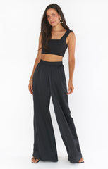 Ansley Crop Top ~ Black Stretch