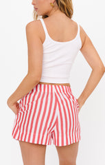 Hendrix Dolphin Shorts ~ Cherry Stripe