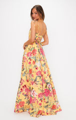 Juliet Maxi Dress ~ Mimosa Floral Taffeta