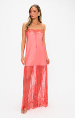 Celine Dress ~ Coral Luxe Satin