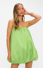 Beverly Bubble Dress ~ Key Lime Light Taffeta
