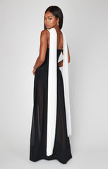 Hepburn Maxi Dress ~ Black Tie Colorblock